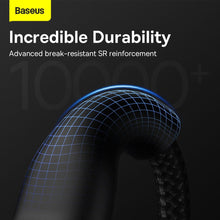 Заредете изображение във визуализатора на галерията – BASEUS cable USB 3in1 Flash Series USB-C micro USB Lightning 66W CASS040001
 1.2m black
