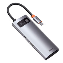 Заредете изображение във визуализатора на галерията – BASEUS HUB 5in1 Typ C to HDMI + 3xUSB 3.0 + PD CAHUB-CX0G
