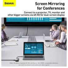 Заредете изображение във визуализатора на галерията – BASEUS HUB 5in1 Typ C to HDMI + 3xUSB 3.0 + PD CAHUB-CX0G

