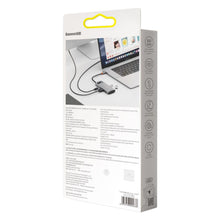 Заредете изображение във визуализатора на галерията – BASEUS HUB 5in1 Typ C to HDMI + 3xUSB 3.0 + PD CAHUB-CX0G
