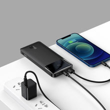 Заредете изображение във визуализатора на галерията – Baseus Bipow powerbank с дисплей 10 000 mAh 15W черен (Overseas Edition) + USB-A - Micro USB 0.25m кабел черен (PPBD050001)

