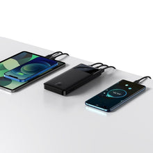 Заредете изображение във визуализатора на галерията – Baseus Bipow powerbank с дисплей 10 000 mAh 15W черен (Overseas Edition) + USB-A - Micro USB 0.25m кабел черен (PPBD050001)
