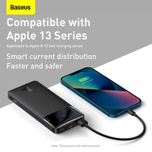 Заредете изображение във визуализатора на галерията – Baseus Bipow powerbank с дисплей 10 000 mAh 15W черен (Overseas Edition) + USB-A - Micro USB 0.25m кабел черен (PPBD050001)
