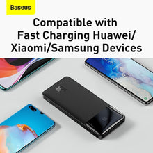 Заредете изображение във визуализатора на галерията – Baseus Bipow powerbank с дисплей 10 000 mAh 15W черен (Overseas Edition) + USB-A - Micro USB 0.25m кабел черен (PPBD050001)
