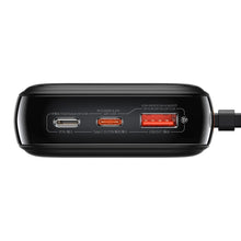 Заредете изображение във визуализатора на галерията – Baseus Qpow Digital Display powerbank with fast charging 20000mAh 22.5W QC/PD/SCP/FCP with built-in USB-C cable black
