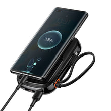 Заредете изображение във визуализатора на галерията – Baseus Qpow Digital Display powerbank with fast charging 20000mAh 22.5W QC/PD/SCP/FCP with built-in USB-C cable black
