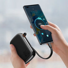 Заредете изображение във визуализатора на галерията – Baseus Qpow Digital Display powerbank with fast charging 20000mAh 22.5W QC/PD/SCP/FCP with built-in USB-C cable black
