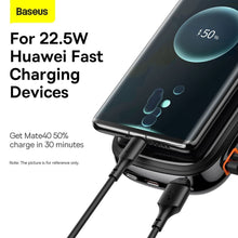 Заредете изображение във визуализатора на галерията – Baseus Qpow Digital Display powerbank with fast charging 20000mAh 22.5W QC/PD/SCP/FCP with built-in USB-C cable black
