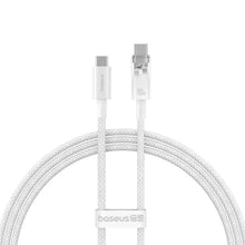Заредете изображение във визуализатора на галерията – BASEUS cabel Type C to Type C Explorer Fast Charging 100W 1m stellar white P10319703221-00 / CB000043

