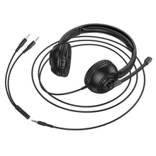 Заредете изображение във визуализатора на галерията – HOCO wire headphones Jack 3,5 mm with microphone W112 black
