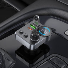 Заредете изображение във визуализатора на галерията – HOCO car transmitter FM bluetooth 2 x USB A + Type C PD QC3.0 48W E86 black
