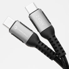 Заредете изображение във визуализатора на галерията – FORCELL F-ENERGY C263 cable Type C to Type C QC4.0 PD 5A 240W Cafule 0,25 m black
