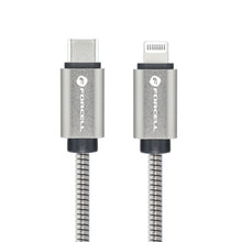 Заредете изображение във визуализатора на галерията – FORCELL F-ENERGY Metal C238 cable Type C to Lightning PD 3A 27W 2 m silver
