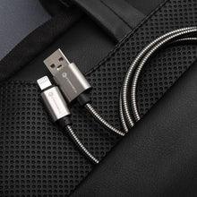 Заредете изображение във визуализатора на галерията – FORCELL F-ENERGY Metal C236 cable USB A to Lightning 2,4A 12W 2 m silver
