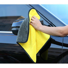 Заредете изображение във визуализатора на галерията – Microfiber car towel super absorbent 30 x 30 cm yellow gray
