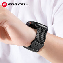 Заредете изображение във визуализатора на галерията – FORCELL F-DESIGN FA11 stainless steel strap for APPLE Watch 38 / 40 / 41 mm black
