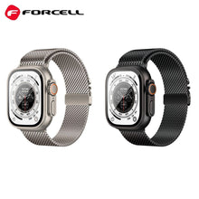 Заредете изображение във визуализатора на галерията – FORCELL F-DESIGN FA11 stainless steel strap for APPLE Watch 42 / 44 / 45 / 49 mm silver

