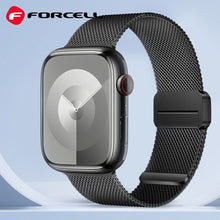 Заредете изображение във визуализатора на галерията – FORCELL F-DESIGN FA14 magnetic stainless steel strap for APPLE Watch 42 / 44 / 45 / 49 mm black
