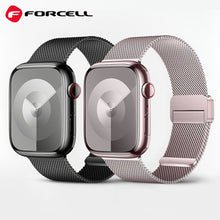 Заредете изображение във визуализатора на галерията – FORCELL F-DESIGN FA14 magnetic stainless steel strap for APPLE Watch 42 / 44 / 45 / 49 mm black
