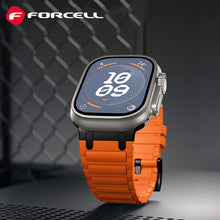 Заредете изображение във визуализатора на галерията – FORCELL F-DESIGN FA06 силиконова каишка за APPLE Watch 42 / 44 / 45 / 49 mm син
