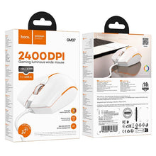 Заредете изображение във визуализатора на галерията – HOCO gaming wire USB A computer mouse 2400 dpi GM37 white
