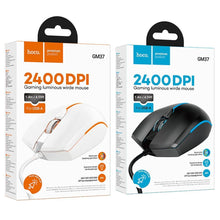 Заредете изображение във визуализатора на галерията – HOCO gaming wire USB A computer mouse 2400 dpi GM37 black
