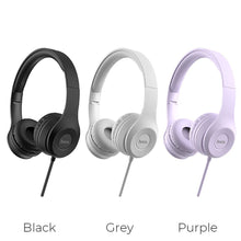 Заредете изображение във визуализатора на галерията – HOCO wire headphones Jack 3,5 mm with microphone W21 purple
