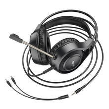 Заредете изображение във визуализатора на галерията – HOCO wire headphones Jack 3,5 mm with microphone W106 black
