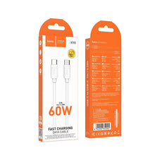 Заредете изображение във визуализатора на галерията – Кабел Hoco Type C to Type C 5A 240W X115 1 m бял
