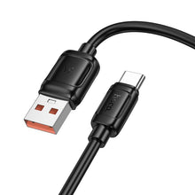 Заредете изображение във визуализатора на галерията – Кабел Hoco USB A to Type C 100W X115 1 m черен
