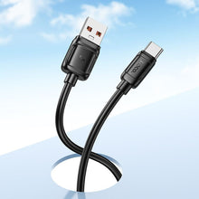 Заредете изображение във визуализатора на галерията – Кабел Hoco USB A to Type C 100W X115 1 m черен
