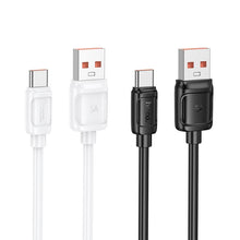 Заредете изображение във визуализатора на галерията – Кабел Hoco USB A to Type C 100W X115 1 m бял
