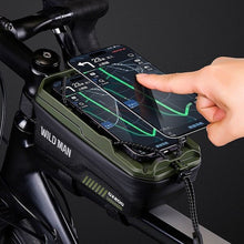 Заредете изображение във визуализатора на галерията – WILDMAN traveling bag for bike frame with zipper 1L (4 &quot;- 7&quot;) GX200 green

