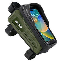 Заредете изображение във визуализатора на галерията – WILDMAN traveling bag for bike frame with zipper 1L (4 &quot;- 7&quot;) M20 green
