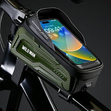 Заредете изображение във визуализатора на галерията – WILDMAN traveling bag for bike frame with zipper 1L (4 &quot;- 7&quot;) M20 green
