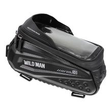 Заредете изображение във визуализатора на галерията – WILDMAN traveling bag for bike frame with zipper 1,2L (4 &quot;- 7&quot;) ES10 black
