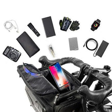 Заредете изображение във визуализатора на галерията – WILDMAN traveling bag for bike handlebars with zipper 4L GS6 black
