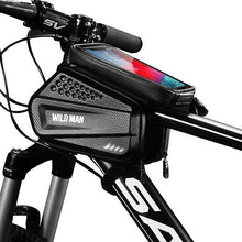 Заредете изображение във визуализатора на галерията – WILDMAN traveling bag for bike frame with zipper 1,2L (4&quot;-7&quot;) ES6 black
