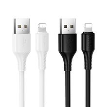Заредете изображение във визуализатора на галерията – Cable USB A to Lightning Hoco 2,4A 1 m X120 white
