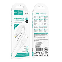 Заредете изображение във визуализатора на галерията – Cable USB A to Lightning Hoco 2,4A 1 m X120 white
