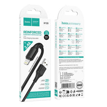 Заредете изображение във визуализатора на галерията – Cable USB A to Lightning Hoco 2,4A 1 m X120 black
