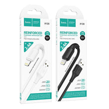 Заредете изображение във визуализатора на галерията – Cable USB A to Lightning Hoco 2,4A 1 m X120 black
