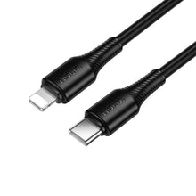 Заредете изображение във визуализатора на галерията – Cable USB C to Lightning Hoco PD 27W 1 m X120 black
