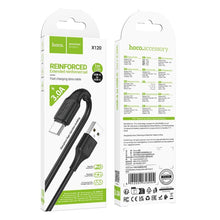 Заредете изображение във визуализатора на галерията – Cable USB A to USB C Hoco 3A 1 m X120 black
