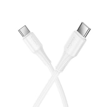 Заредете изображение във визуализатора на галерията – Кабел USB C към USB C Hoco 3A 60W 1 m X120 бял
