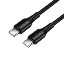 Заредете изображение във визуализатора на галерията – Кабел USB C към USB C Hoco 3A 60W 1 m X120 черен
