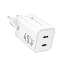 Заредете изображение във визуализатора на галерията – FORCELL F-ENERGY Mini GaN III VT-36B travel charger with 2 x Type C sockets, PD QC4.0 45W white
