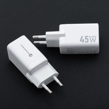 Заредете изображение във визуализатора на галерията – FORCELL F-ENERGY Mini GaN III VT-36B travel charger with 2 x Type C sockets, PD QC4.0 45W white
