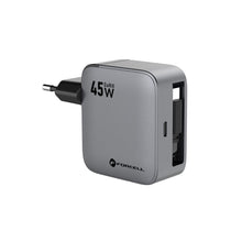 Заредете изображение във визуализатора на галерията – FORCELL F-ENERGY GaN III VT-R5 travel charger with retractable cable Type C and Type C charging port PD QC4.0 3A 45W gray
