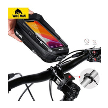 Заредете изображение във визуализатора на галерията – WILDMAN traveling bag for bike handlebars with zipper 0,6L (4 &quot;- 7&quot;) XT3 black
